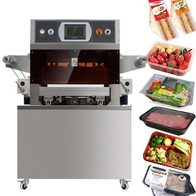 Qualität  semi automatic food modified atmosphere vacuum tray sealer map vacuum tray sealing machine with gas filling usine